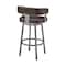 Armen Living Lorin 26" Counter Height Swivel Bar Stool in Java Finish and Chocolate Faux Leather LCLRBAJVCHO26 - alternate 10
